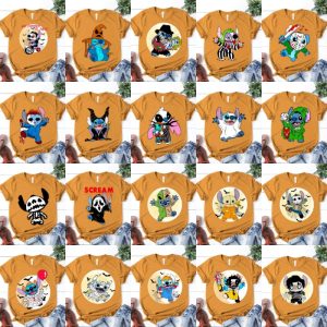 20 Plantillas Playeras Stitch Halloween