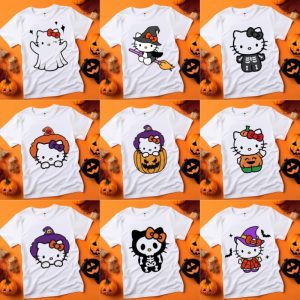 9 Plantillas Playeras Halloween Hello Kitty
