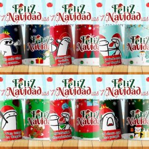 6 Plantillas Tazas Flork Navideño