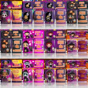 12 Plantillas Tazas Dia de Muertos