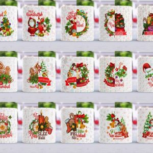 12 Plantillas Tazas Navideñas