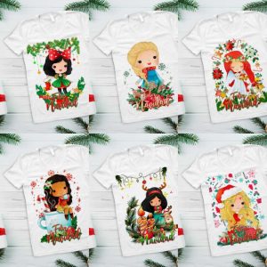 6 Plantillas Playeras Princesas Navidad
