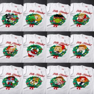 12 Plantillas Playeras Navidad Avengers