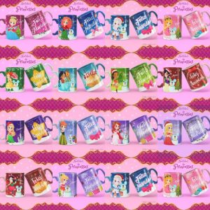14 Plantillas Tazas Princesas en Navidad