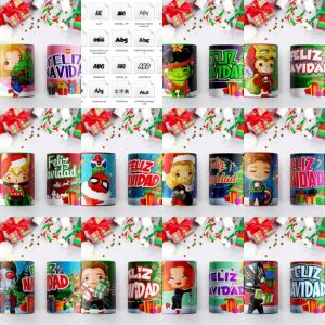 11 Plantillas Tazas Avengers en Navidad
