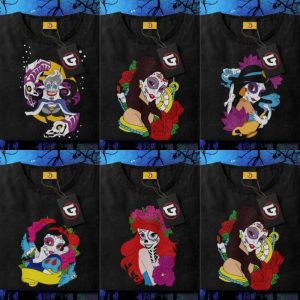 5 Plantillas Playeras Catrinas Princesas Disney