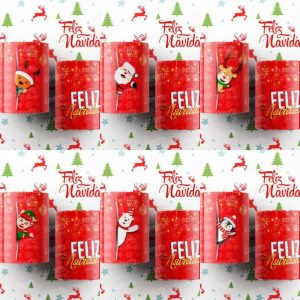 6 Plantillas Tazas Happy Navidad