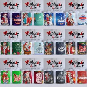12 Plantilas Tazas Santa Claus Navidad