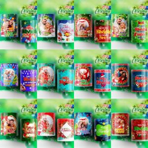 12 Plantillas Tazas Navidad Divertida