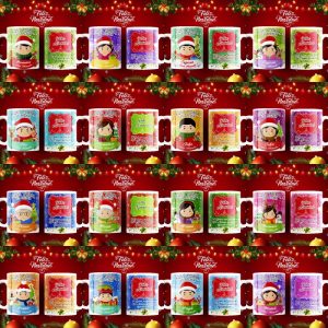 16 Plantillas Tazas Aqui Toma en Navidad