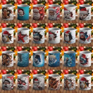 23 Plantillas Tazas Navidad 3D