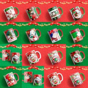 13 Plantillas Tazas Navidad Animado