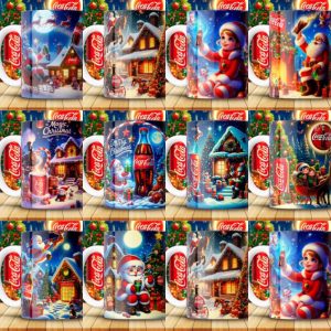 10 Plantillas Tazas de Coca Cola Navideña