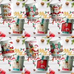 5 Plantillas Tazas Navidad con Foto