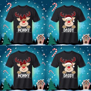 2 Plantillas Playeras Renos Navideños