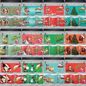 12 Plantillas Tazas Navidad Personajes TV