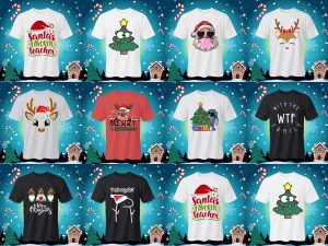 10 Plantillas Playeras Diseños Navideños Variados