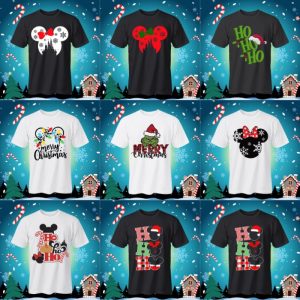 8 Plantillas Playera Disney Navideño