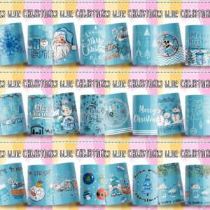 12 Plantillas Taza Muñecos de Nieve