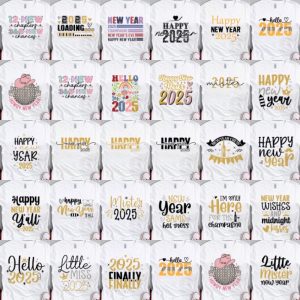 27 Plantillas Playeras New Year 2025