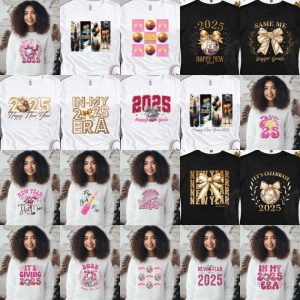 20 Plantillas Playeras Año Nuevo 2025