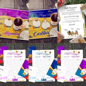 2 Plantillas Tapetes, Cartas, Sobres y Huellas Reyes Magos