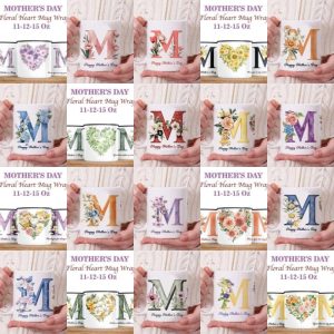 20 Plantillas Tazas Mom Floral