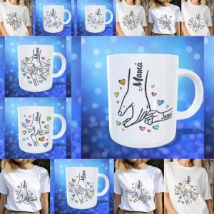 7 Plantillas Playeras y Tazas Manos Mamá