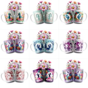 8 Plantillas Taza Mamá 3D