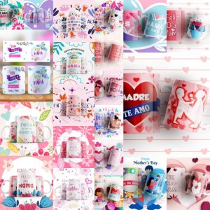 21 Plantillas Tazas Mamá te Amo