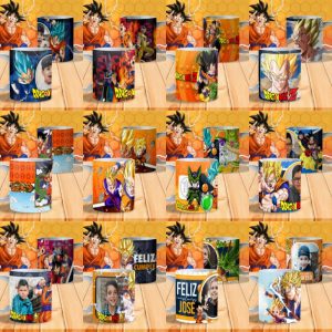 12 Plantillas Tazas Cumpleaños Dragon Ball