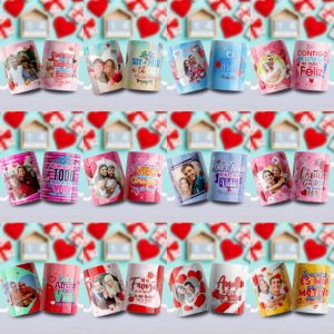 12 Plantillas Tazas Amor en Pareja