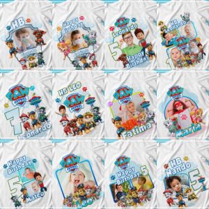 12 Plantillas Playeras Feliz Cumple Paw Patrol