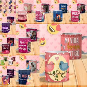 12 Plantillas Tazas Mi Amor