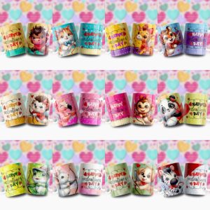 12 Plantillas Tazas Valentines Love