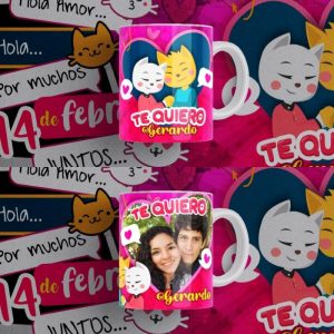 2 Plantillas Tazas Gatitos Love