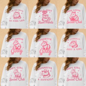8 Plantillas Playeras Capibara Rosa Cute