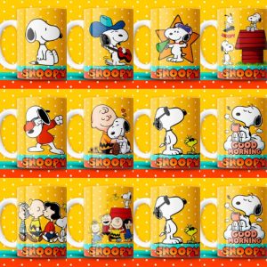 10 Plantillas Tazas Snoopy y Amigos