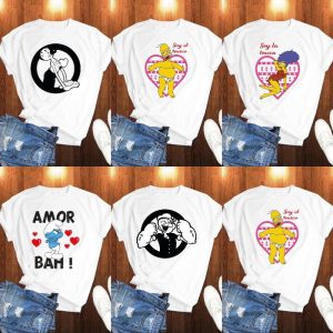 5 Plantillas Playeras Personajes Amorosos