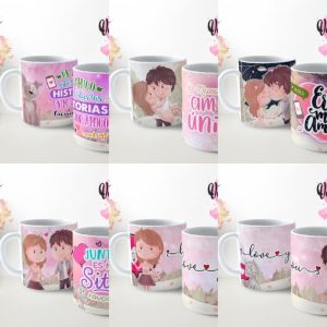6 Plantillas Tazas Happy Valentines Day