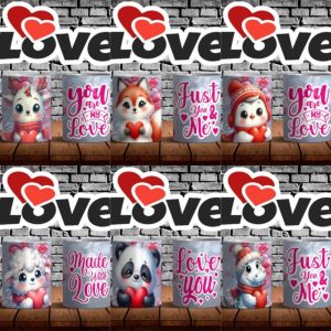 6 Plantillas Tazas Hecho con Amor