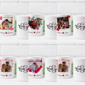 5 Plantillas Tazas Corazones Con Marco Para Foto