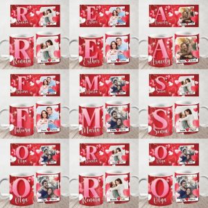 26 Plantillas Tazas Abc Te Amo (Foto)