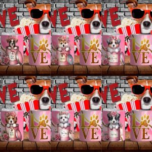 6 Plantillas Tazas Perritos Love