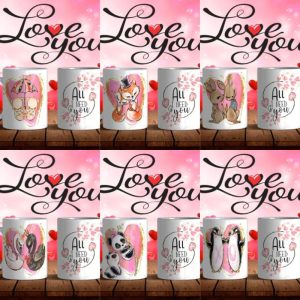 6 Plantillas Tazas San Valentin Parejas