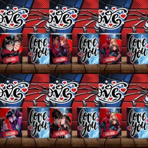 5 Plantillas Tazas Spiderman Love