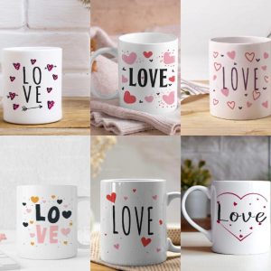 6 Plantillas Tazas Love