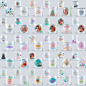 30 Plantillas Tazas Cumpleaños