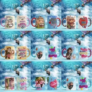 8 Plantillas Tazas Up Movie