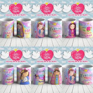 5 Plantillas Tazas Virgen Madrecita